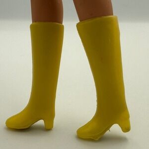 Vintage Yellow Barbie Clone Boots – Hong Kong Marked – 1960s-70s Era